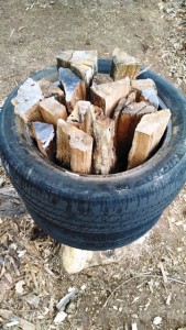Wood splitting tires a